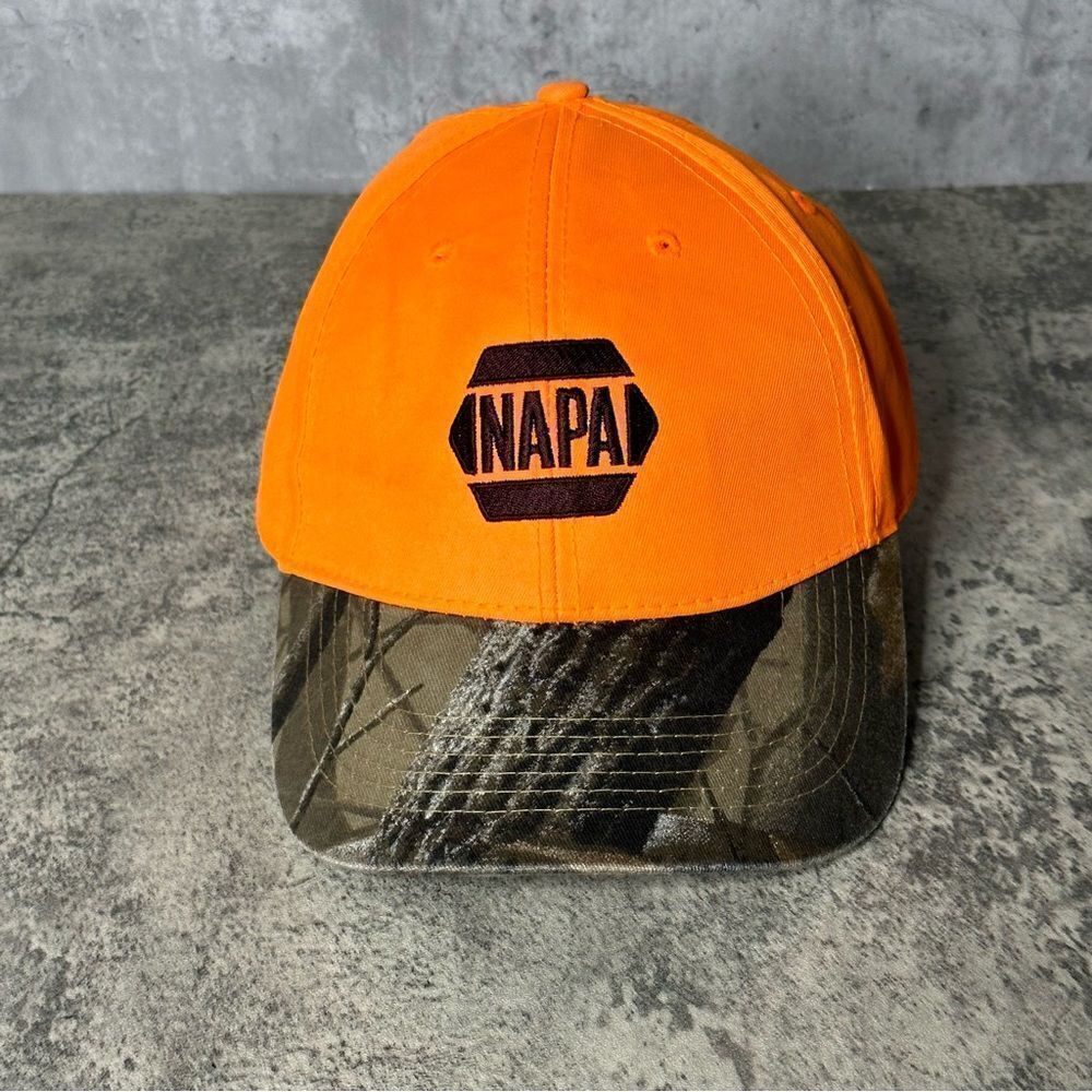 NAPA Get The Good Stuff Hat OS Realtree Camo Orange Adjustable‎ Cap